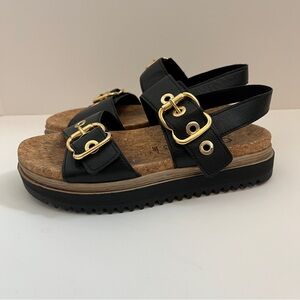 Gabor Black Chunky Slingback Sandals Size 36